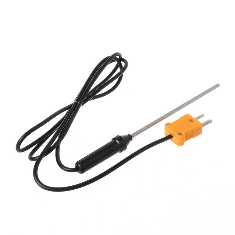 TP-02A 100mm K Type Thermocouple Steel Rod High Temperature Probe Temperature Sensor Measurement Liquid Probe Thermometer 1m