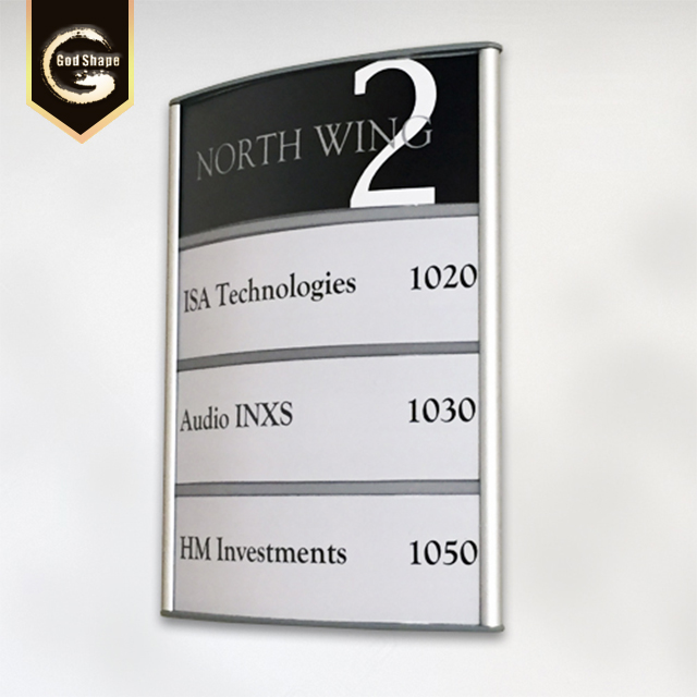 GS Wall Mounted Aluminum Signage Wayfinding and Directory Sign