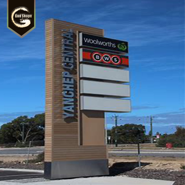 Factory Free Standing Metal Acrylic School Real Estate Signage Advertising High Quality Pylon Sign