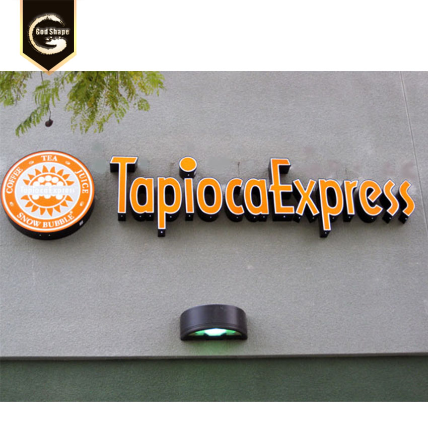 Custom cheap black brushed stainless steel front lit channel letter led sign