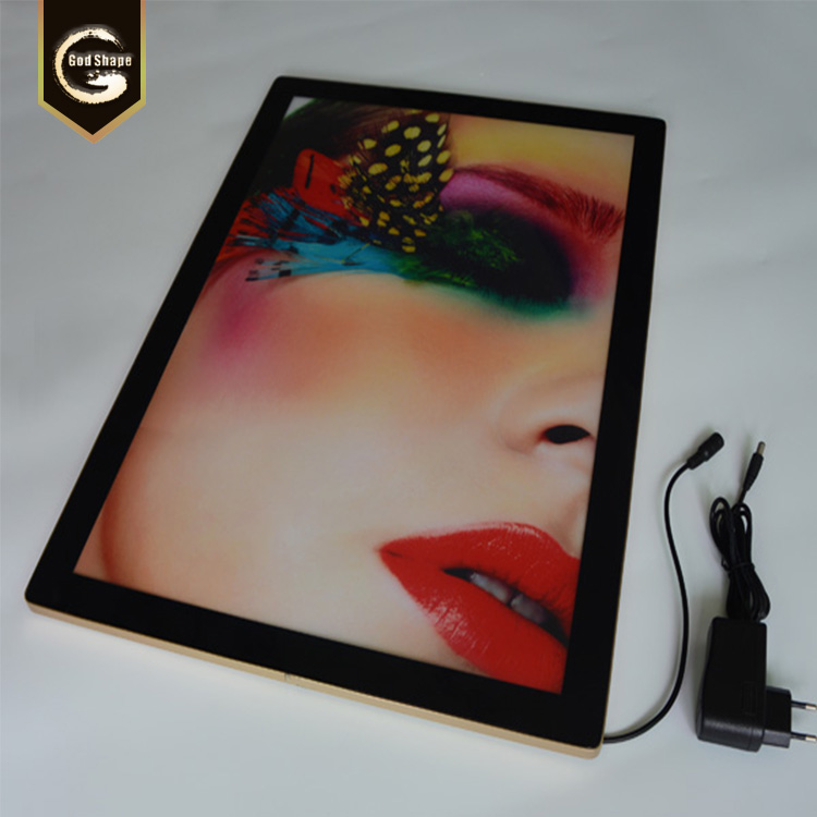 Indoor openable magnetic light box ultra slim advertising visual signage