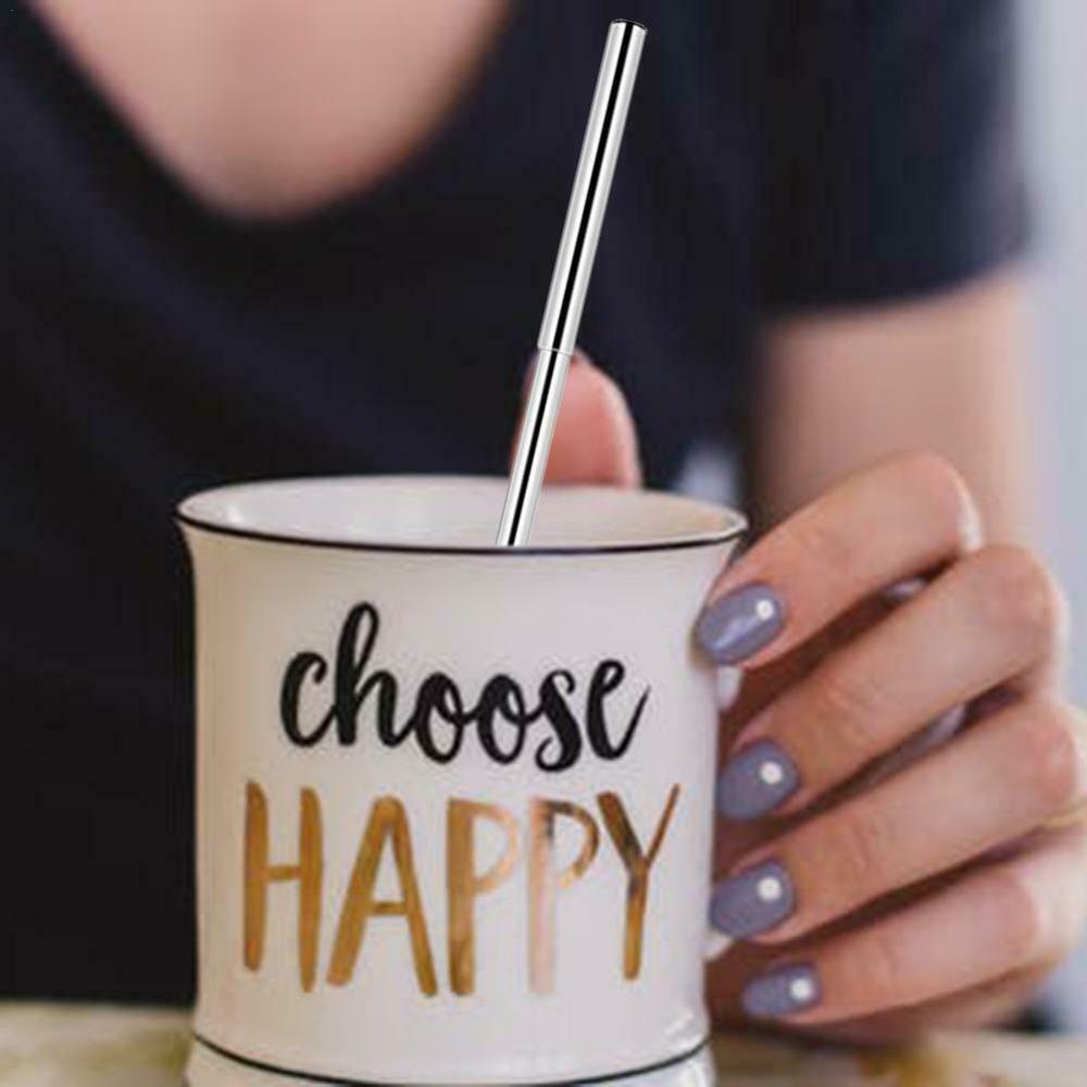 Eco-Friendly Portable Telescopic Stainless Steel Straw With Metal Case