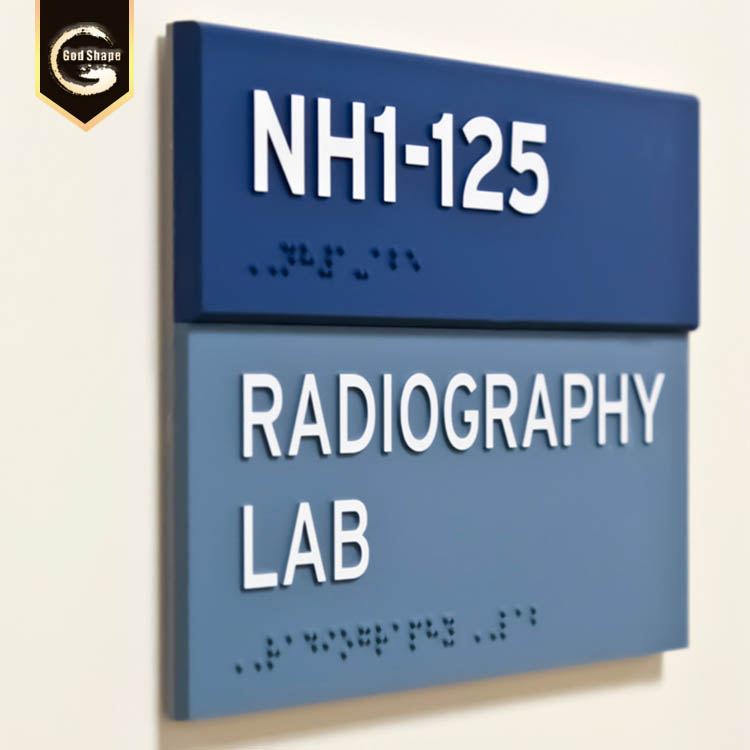 Stainless steel metal plaque non-illuminated braille sign door room self adhesive metal nameplates