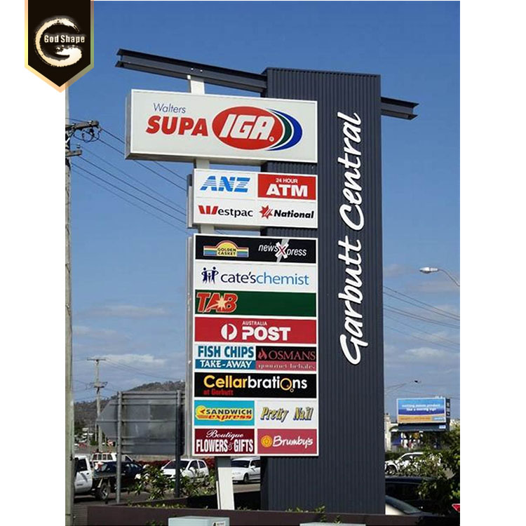 outdoor exterior custom metal pylon sign maker signage board