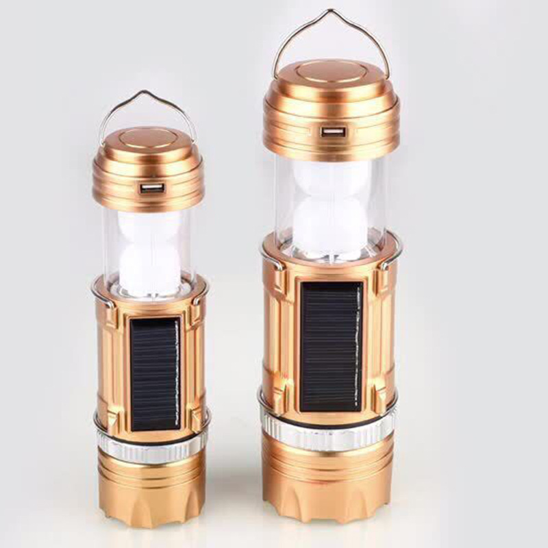 Outdoor Emergency  Solar Rechargeable LED Camping Light Multi-function Telescopic Portable Zoom Camping Lamp With Power Bank