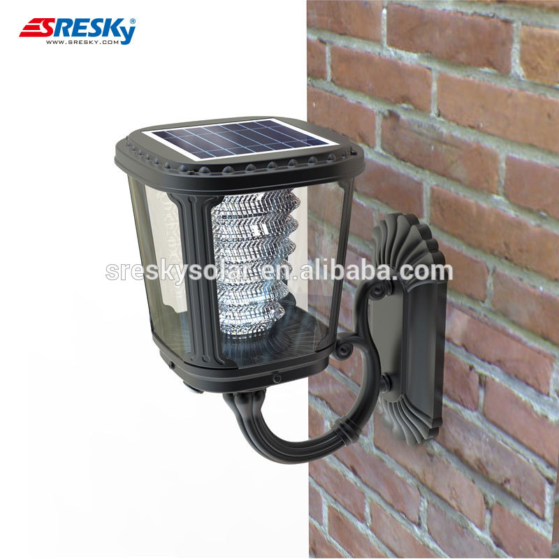 Antique Led Stainless Steel Garden Lantern Wall Lamp Solar