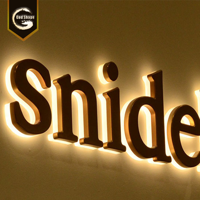 Backlit Shop Front Cafe Pizza  Car Logo illuminated 3D Laser Cut SS  led Raised Number Letter Signs