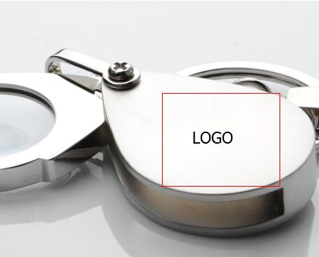 promotion gift stainless steel Magnifying Glass with LED Light Keychain