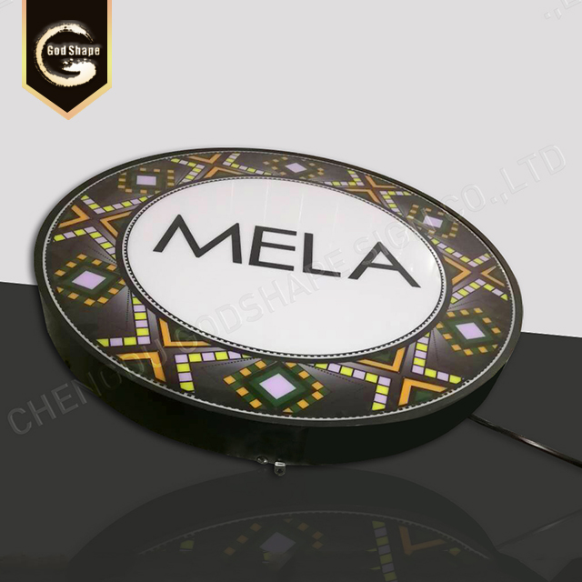 80cm Custom round light box double sided led acrylic light box signs