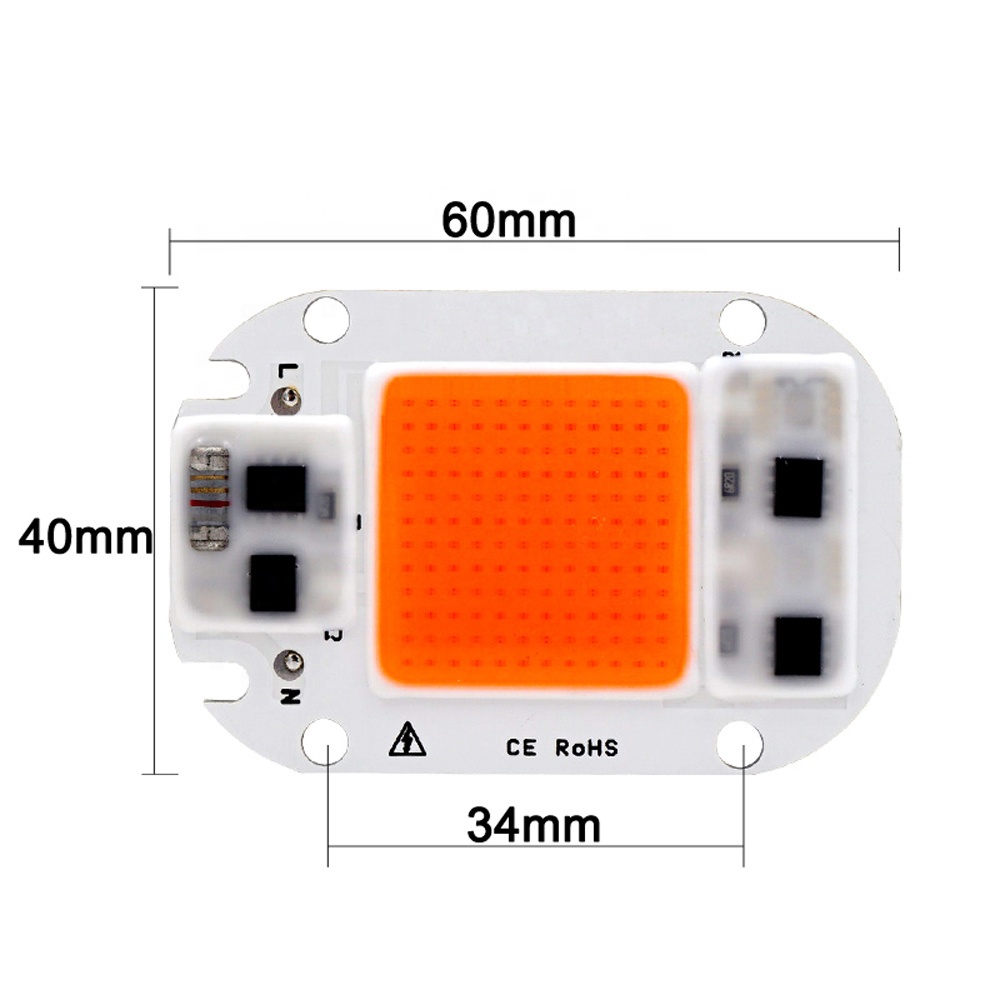 Free Shipping 50W AC220V Driverless COB LED Grow Light Chip