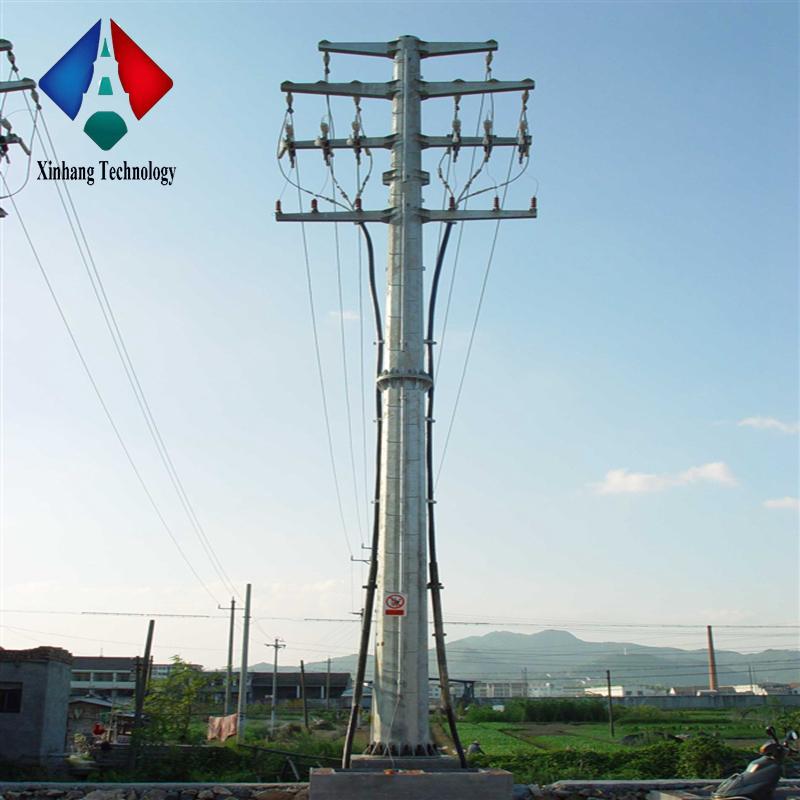 30ft polygon galvanized lattice steel tower 110kv electric pole