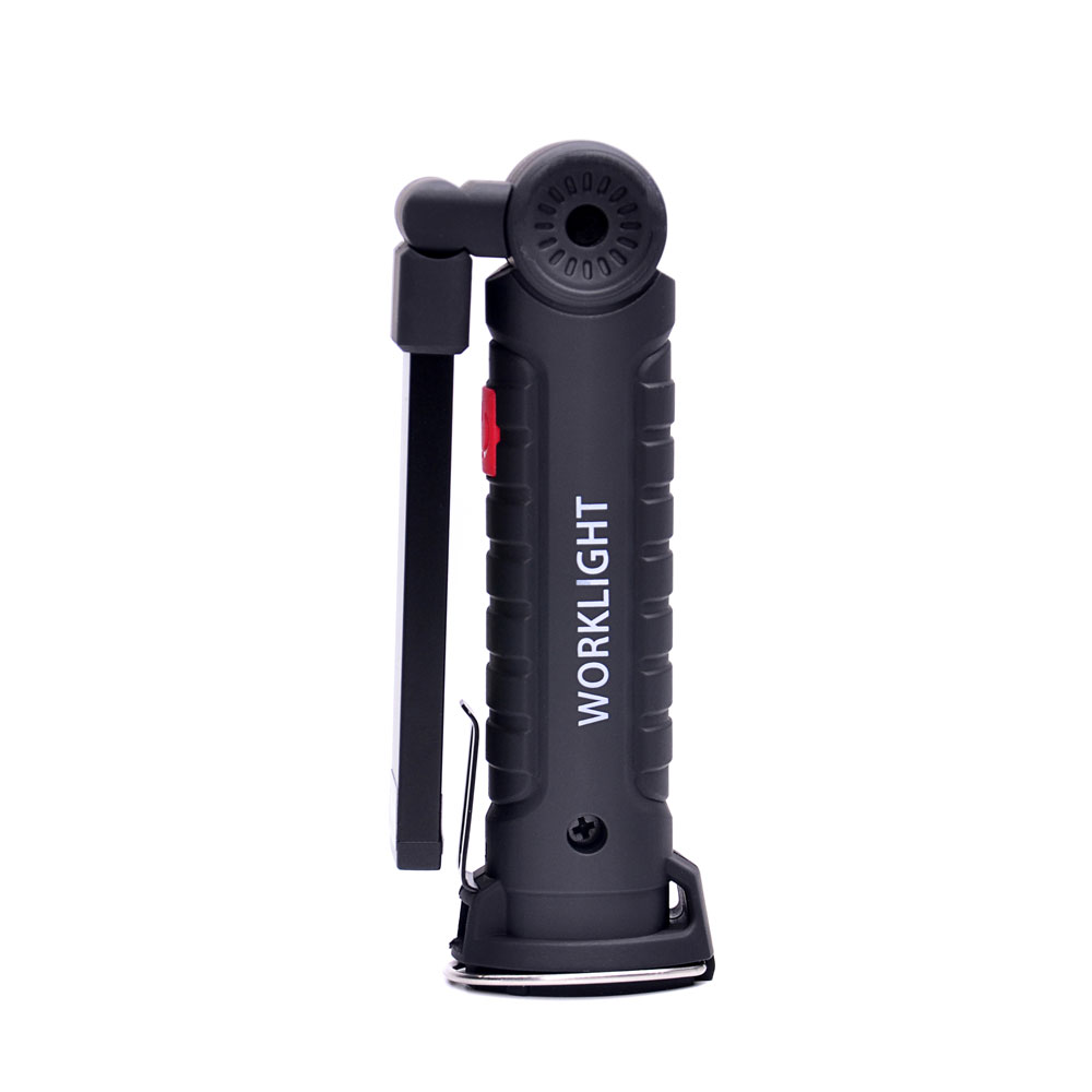 Water-Resistant 360 Degree Rotate 5 Lighting Modes Pocket Inspection Work Light USB Rechargeable COB LED Worklight with Magnetic