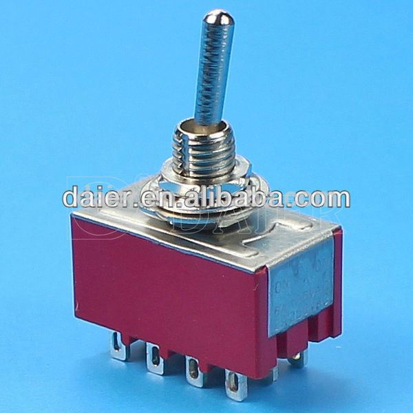 6A 125V 6MM 4PDT ON-ON 2 Position Toggle Switch MTS 402 12Pin