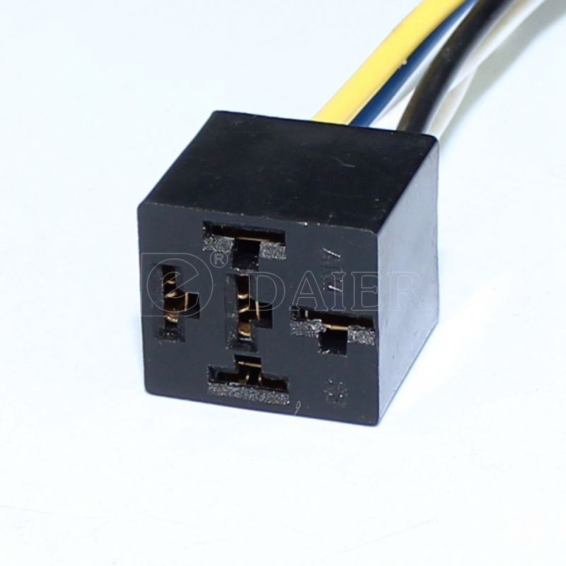 JD1914 5PIN Car Automotive Relay Socket With 5 Colorful Wires 18AWG