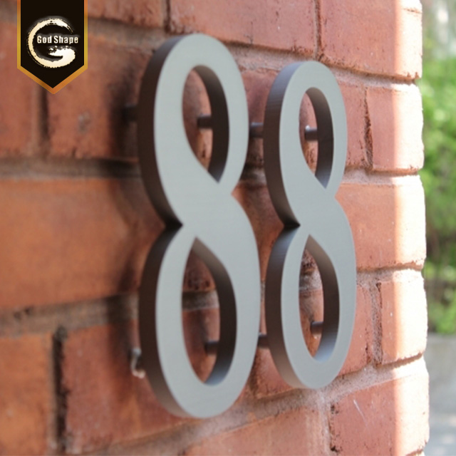 Stainless Steel Hotel Room Door Signs Black Metal 3d Laser Cut Raised Channel Letters Signs