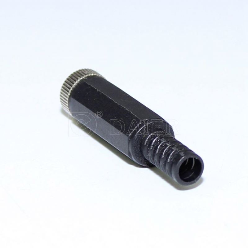 DC2.1F black straight 2.1/2.5MM DC Jack DC Power Plug
