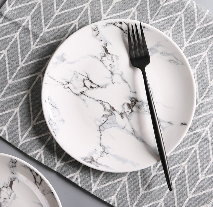 marble tableware , fruit/steak dinner bowl set, round dessert dishes