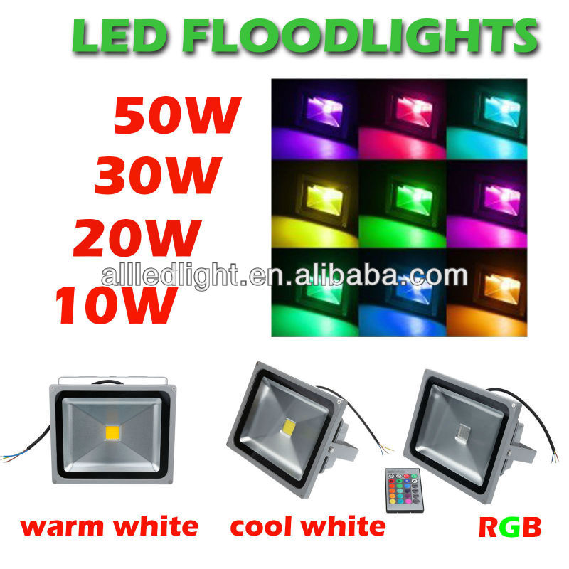 RF controller 15-20m induction distance rgb 30w led flood light