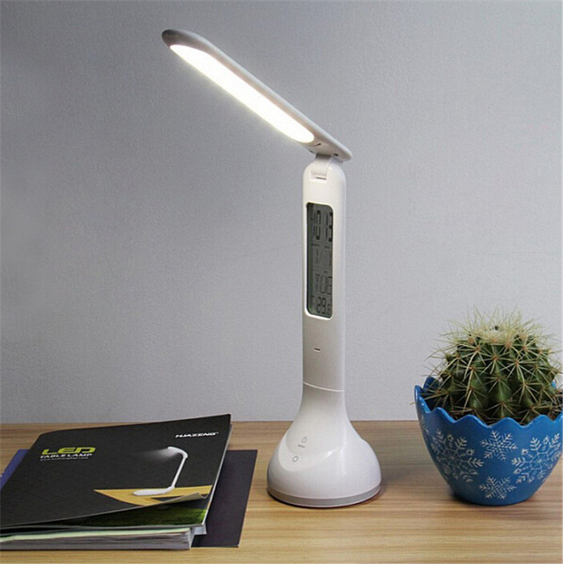 Office reading a table lamp led with calendar and clock