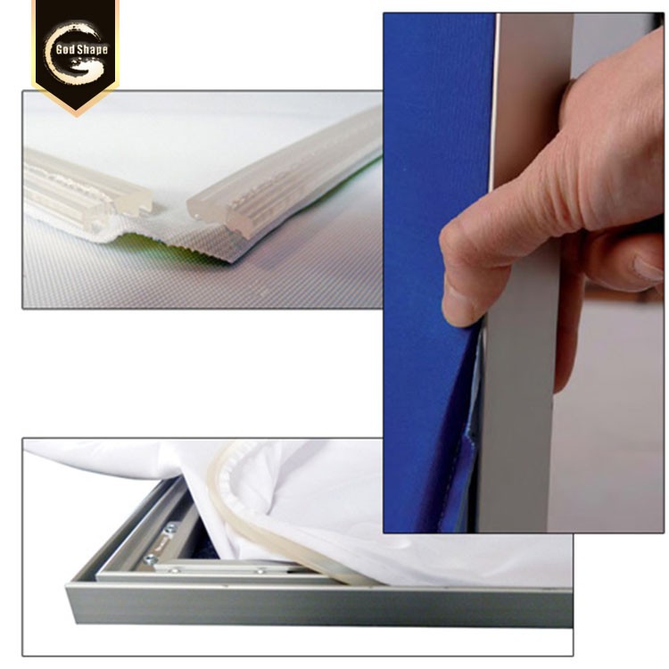 Trade show exhibition Straight corner square shape magnetic aluminum frame slim led light box for advertising display