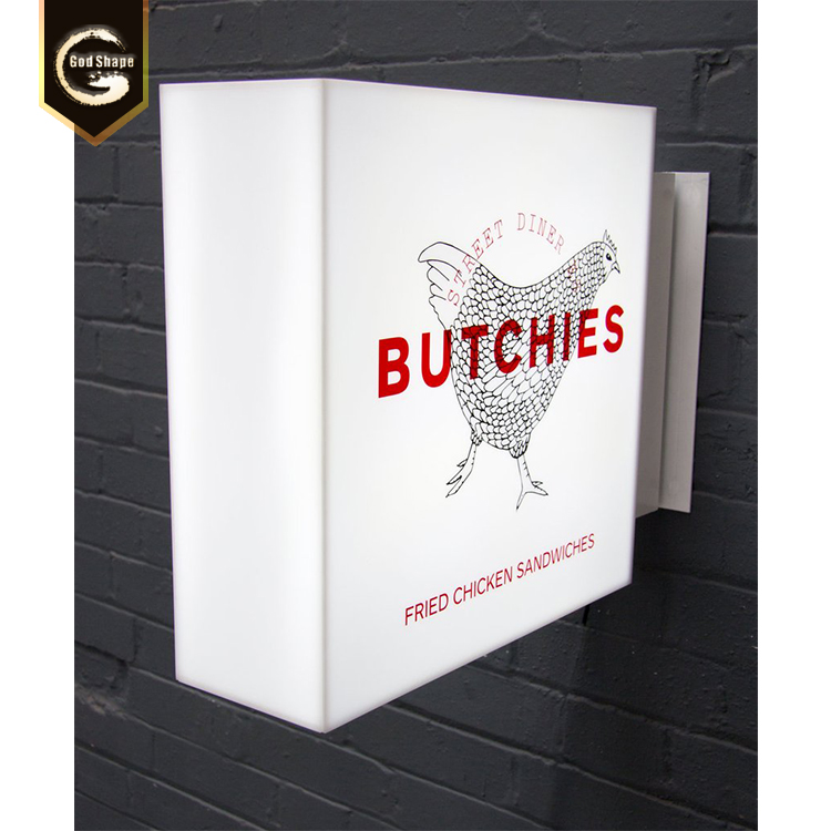 Double sides frameless light box custom size projected light box sign