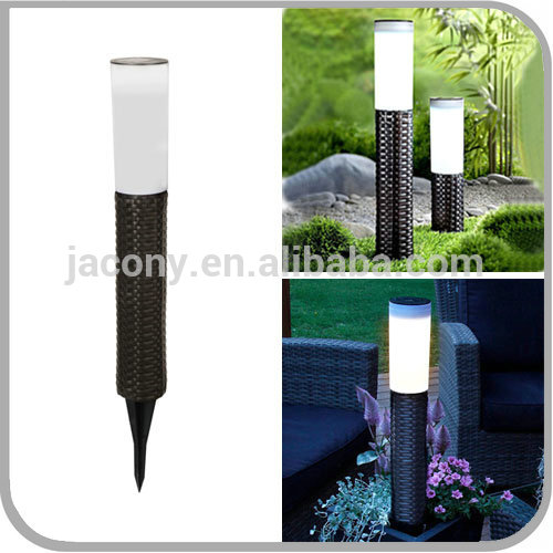 solar woven polyrattan bollard pathway solar lights(JL-8620)
