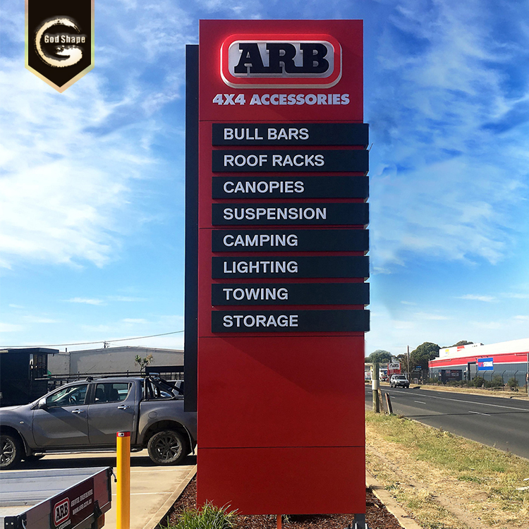 Outdoor Double Sides Floor Stand Illuminated pylon signage led sign