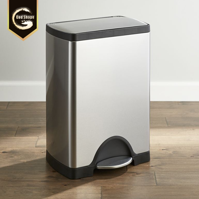 Outdoor Stainless Steel Simple Office Trash Can Garbage Waste Bins