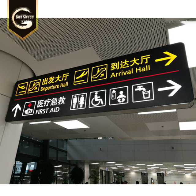 Hanging Directional Sign Ceiling Wayfinding Light Box