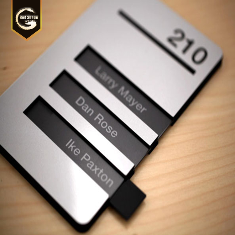 silk screen print aluminum profile brushed room door sign  nameplate plaque