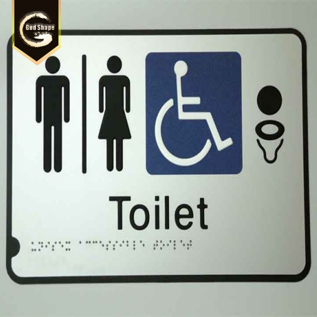 Wall-Mount Metal Ada Signage Braille Tactile Aluminum Sign