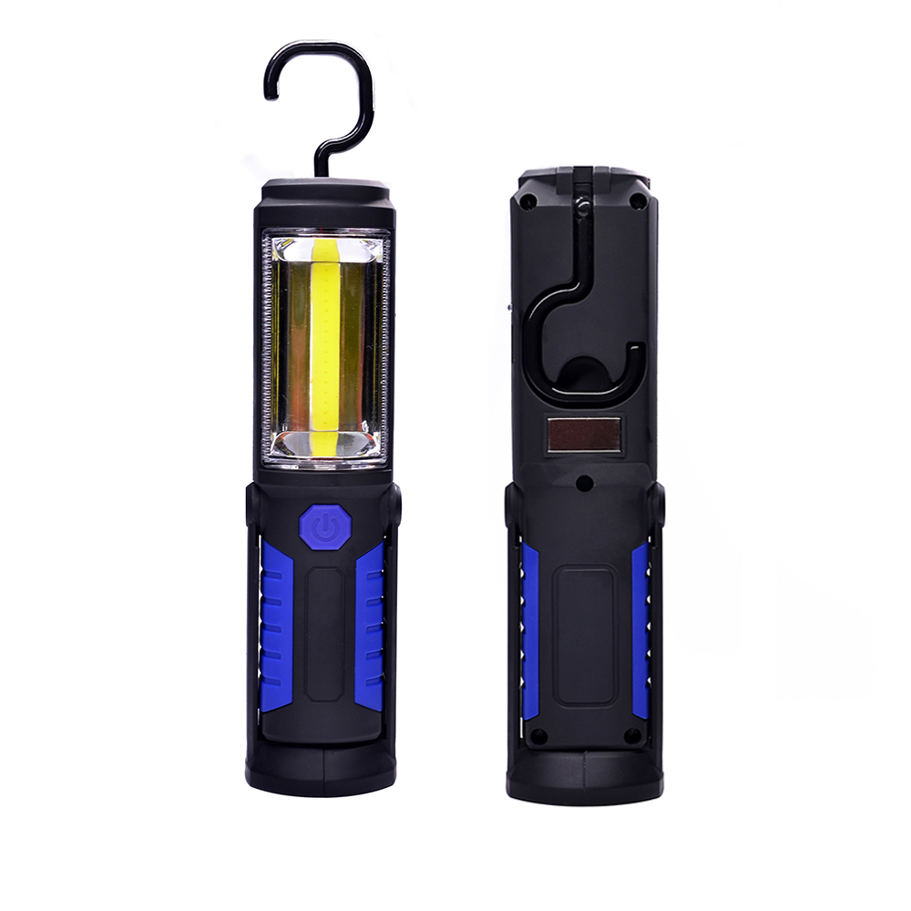 Input Output Hand Torch Portable Hook Inspection Lamp Magnetic Base Worklight USB Rechargeable 3W Cob Led Work Light