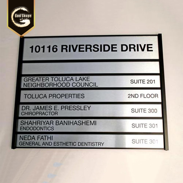 Wall Mounted Aluminum Profile Wayfinding and Directory Building Sign