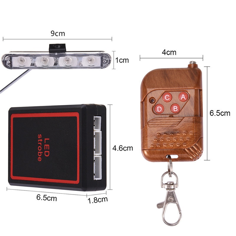 Factory wholesale price 16W 4 x 4 LED police flasher  Wireless Remote