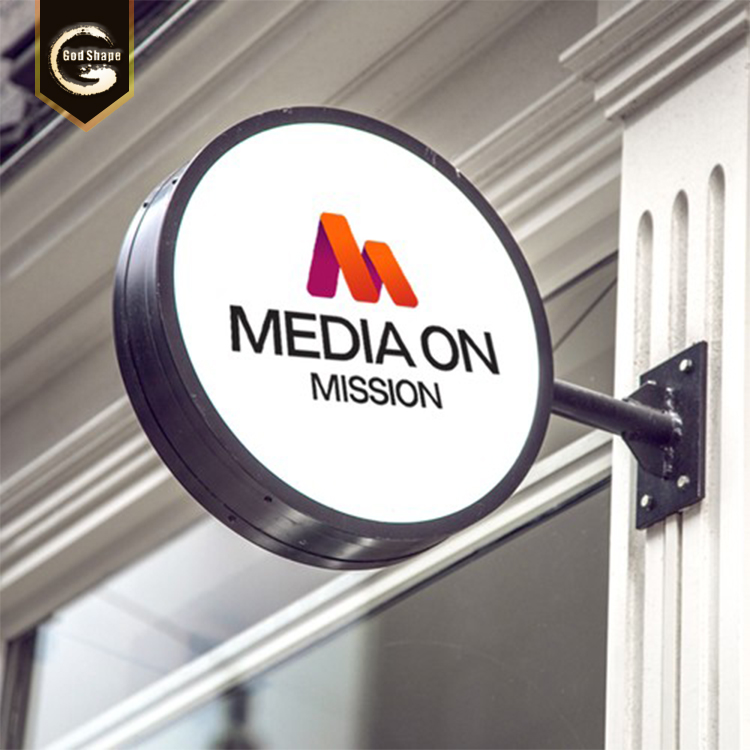 Advertising High Quality Bar Beer Acrylic Food Street Wall Mounted  Double Sided Round Light Boxes Led Light Box