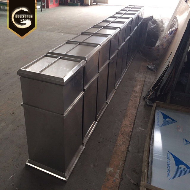 Custom Recycle Outdoor Stainless Steel Metal Large  Garbage Trash Can Waste Bin Dustbin