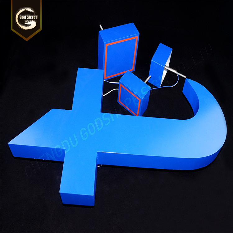 Stainless steel metal signage aluminum sign exterior reverse back light channel letters