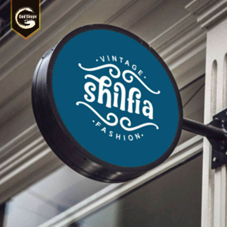 Round Outdoor Acrylic Light Box Sign 3D LED Advertising Light Boxes