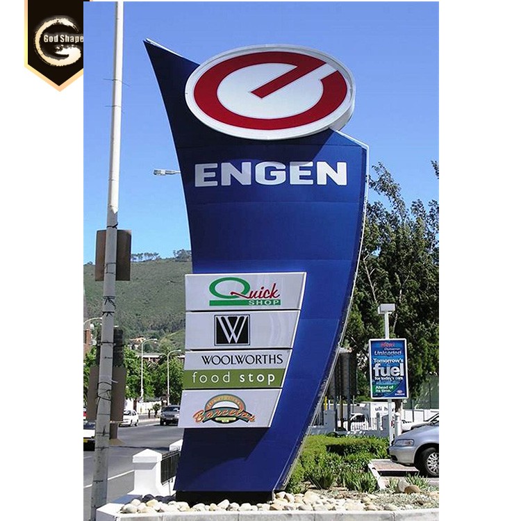 Outdoor petrol sign board  led pylon advertising  signage