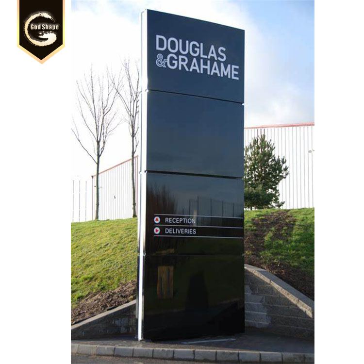 Chinese factory custom outdoor illuminated signage pylon sign