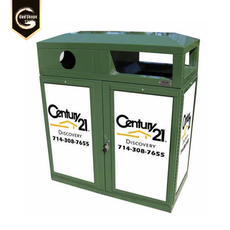 High quality Wholesale customized outdoor metal paper plastic recycling trash can trash bin Recycle waste bin