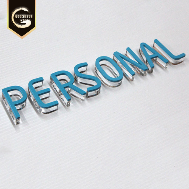 3D Crystal Transparent Acrylic Raised Letters Pizza Cafe Shopfront Light Wall Illuminated Car Logo Shop Sign