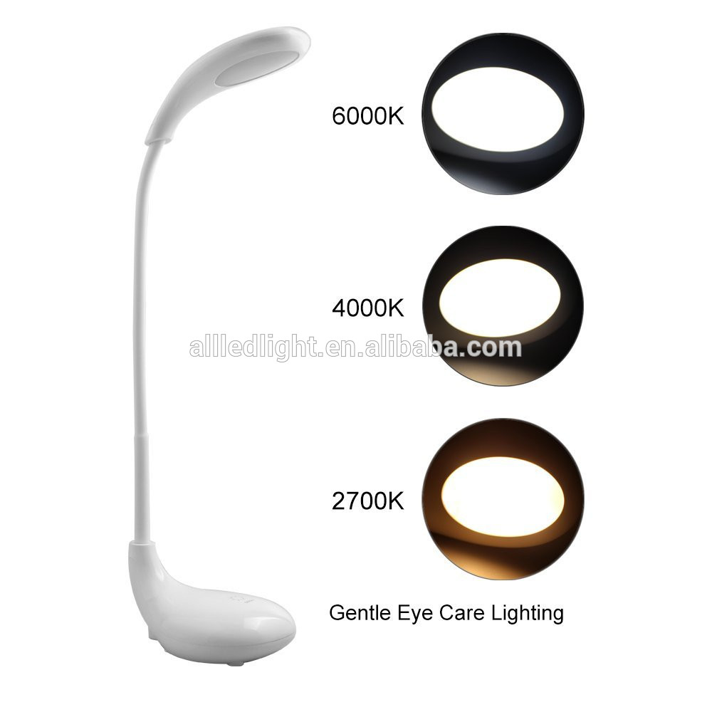 Excelvan Desk Lampe Golf Type Lamp Changeable 3-Light Mode Touch Sensor USB LED Eye Care Lamp Light with Adjustable Gooseneck