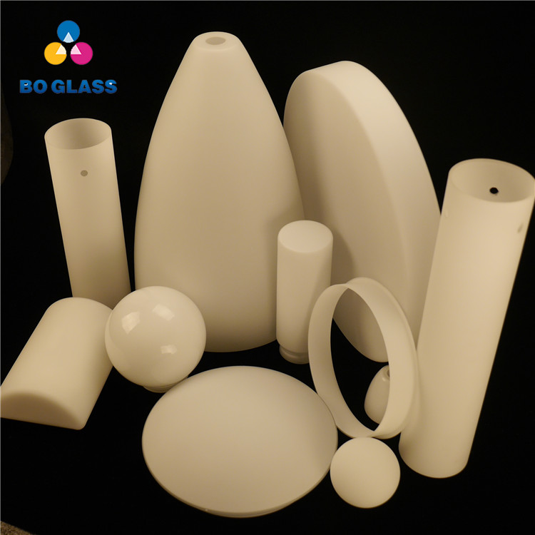 Hand Blown Custom Shape Opal Matte White Glass Pendant Glass Lamp Shade