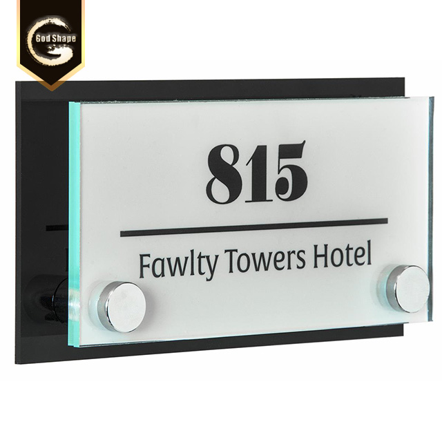 Custom Office Acrylic Door Sign Restroom Street Number Hotel Warn Sign Desk Display Signage