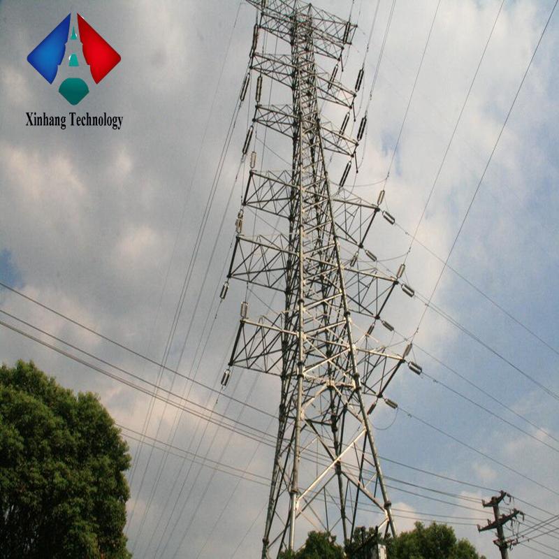 power pole 110kv 132 kv electric lattice steel poles transmission line galvanized angular tower