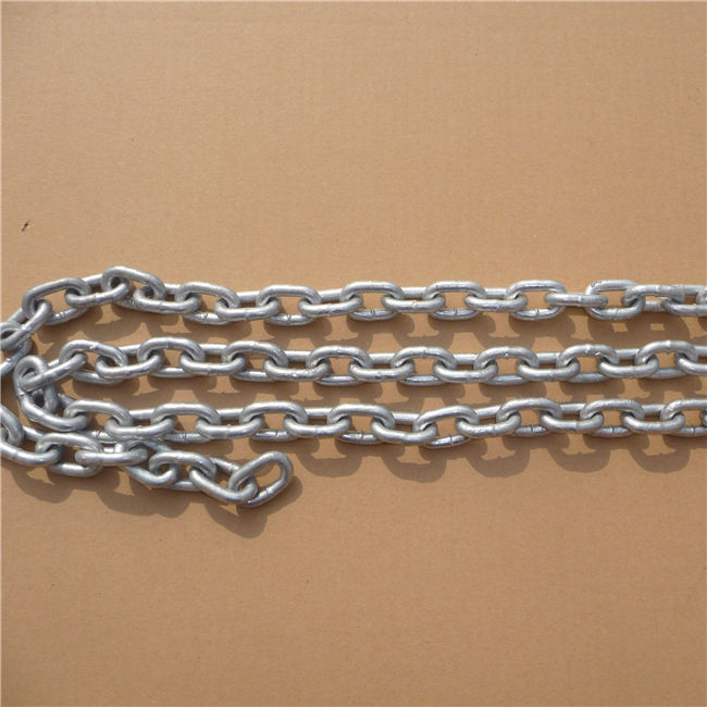 DIN766 standard open link stud link chain for anchor windlass
