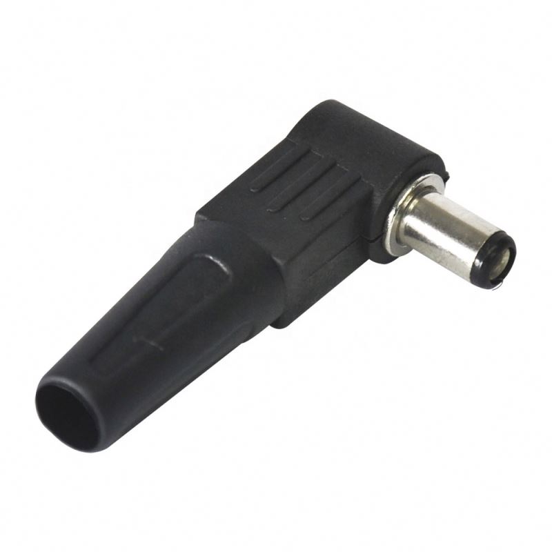 Black 5.5mm x 2.1mm Male DC Power Jack Solder Connector Adapter Plug DC