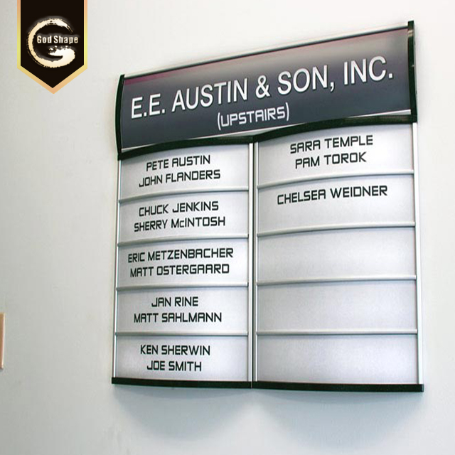 Factory Customer Made Curved Metal Office Name Desk Plate Room Street Number Hotel Display Sign