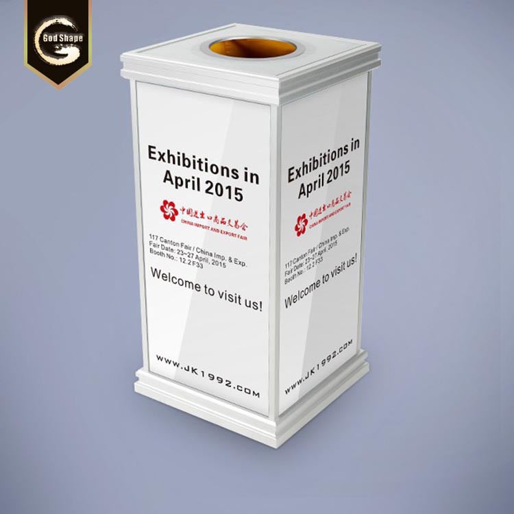 Wholesales Trash Bin Garbage Can outdoor Advertising metal Dustbin